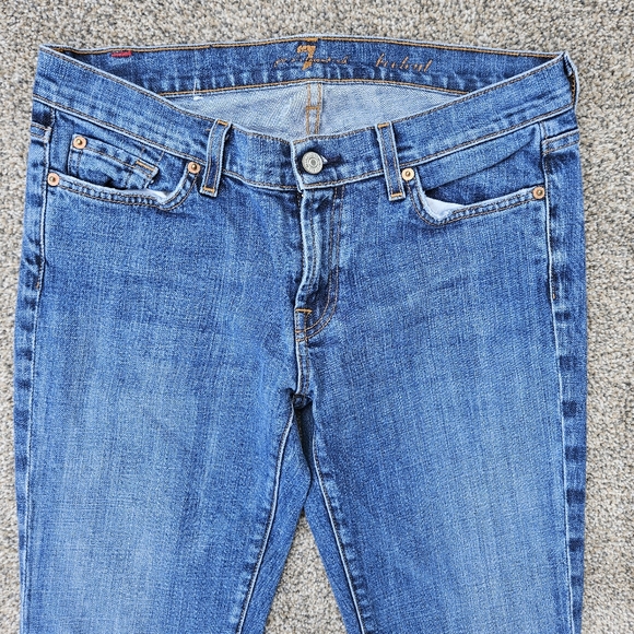 7 For All Mankind Bootcut Stretch Jeans Medium Wash Style#U07500U Womens Size 29 - Picture 2 of 16